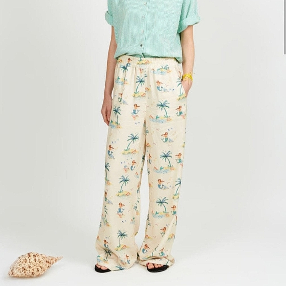 Arsène et les pipelettes Mermaid Trousers Linen Blend Size FR 34 US Small